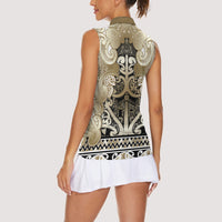 Aotearoa Iwi Waikato Tainui Women Sleeveless Polo Shirt Maori Wharenui House Tribal Pattern LT9 - Polynesian Pride