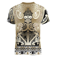 Aotearoa Iwi Waikato Tainui Women V-Neck T-Shirt Maori Wharenui House Tribal Pattern LT9 - Polynesian Pride