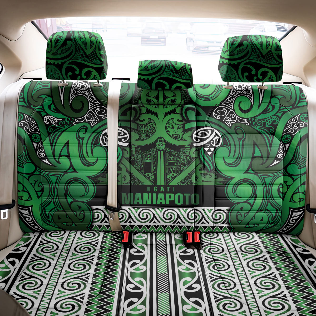 Aotearoa Iwi Ngati Maniapoto Back Car Seat Cover Maori Wharenui House Tribal Pattern LT9 - Polynesian Pride