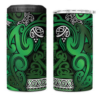 Aotearoa Iwi Ngati Maniapoto 4 in 1 Can Cooler Tumbler Maori Wharenui House Tribal Pattern LT9 One Size: 16 oz Dark green - Polynesian Pride