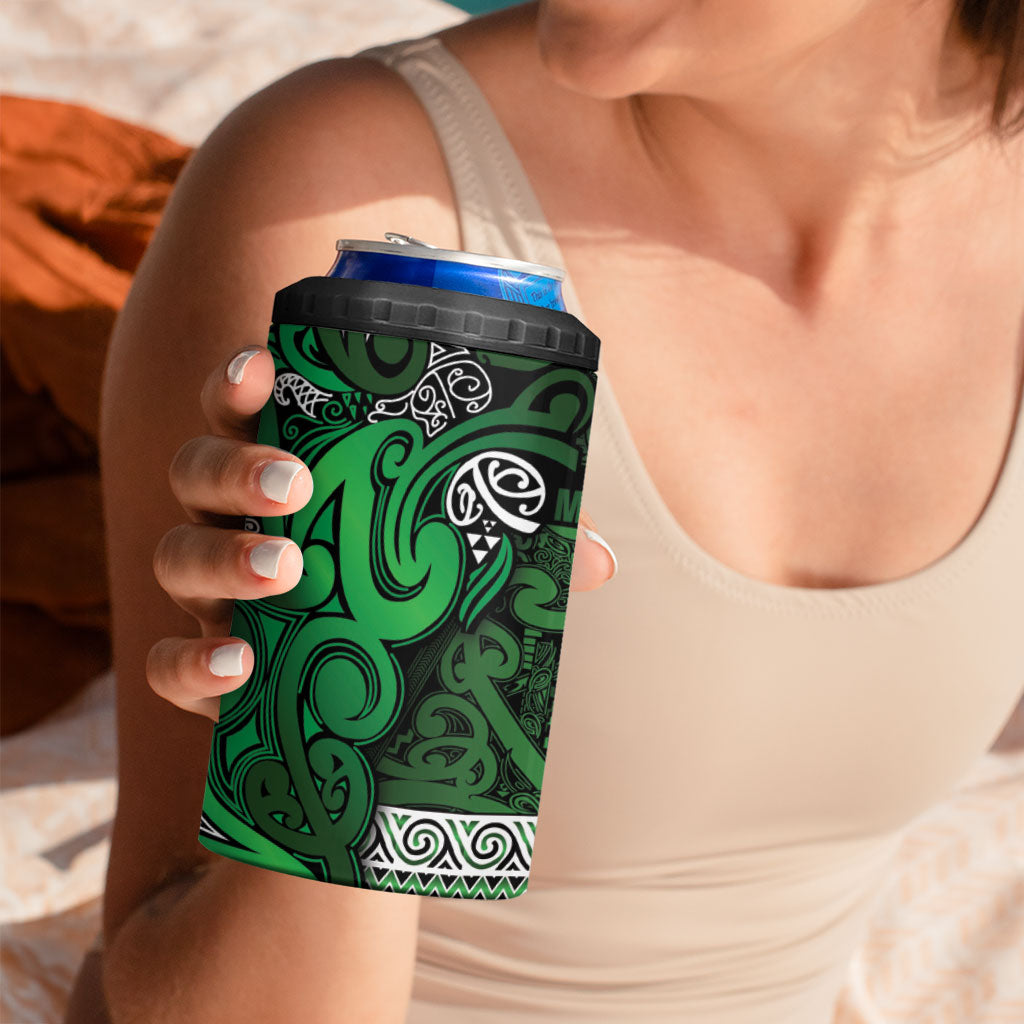Aotearoa Iwi Ngati Maniapoto 4 in 1 Can Cooler Tumbler Maori Wharenui House Tribal Pattern LT9 - Polynesian Pride