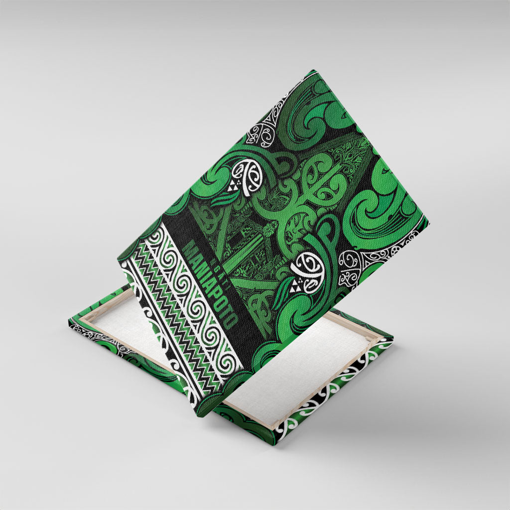 Aotearoa Iwi Ngati Maniapoto Canvas Wall Art Maori Wharenui House Tribal Pattern LT9 With Frame Dark green - Polynesian Pride