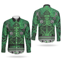 Aotearoa Iwi Ngati Maniapoto Couples Matching Off Shoulder Maxi Dress and Long Sleeve Button Shirt Maori Wharenui House Tribal Pattern LT9 - Polynesian Pride