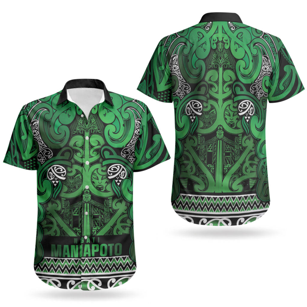 Aotearoa Iwi Ngati Maniapoto Couples Matching Puletasi and Hawaiian Shirt Maori Wharenui House Tribal Pattern LT9 - Polynesian Pride