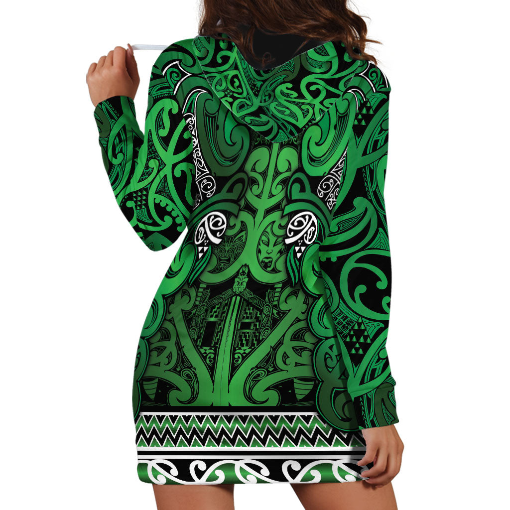 Aotearoa Iwi Ngati Maniapoto Hoodie Dress Maori Wharenui House Tribal Pattern LT9 - Polynesian Pride