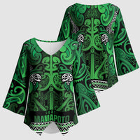Aotearoa Iwi Ngati Maniapoto Kimono Sleeve Blouse Maori Wharenui House Tribal Pattern LT9 - Polynesian Pride