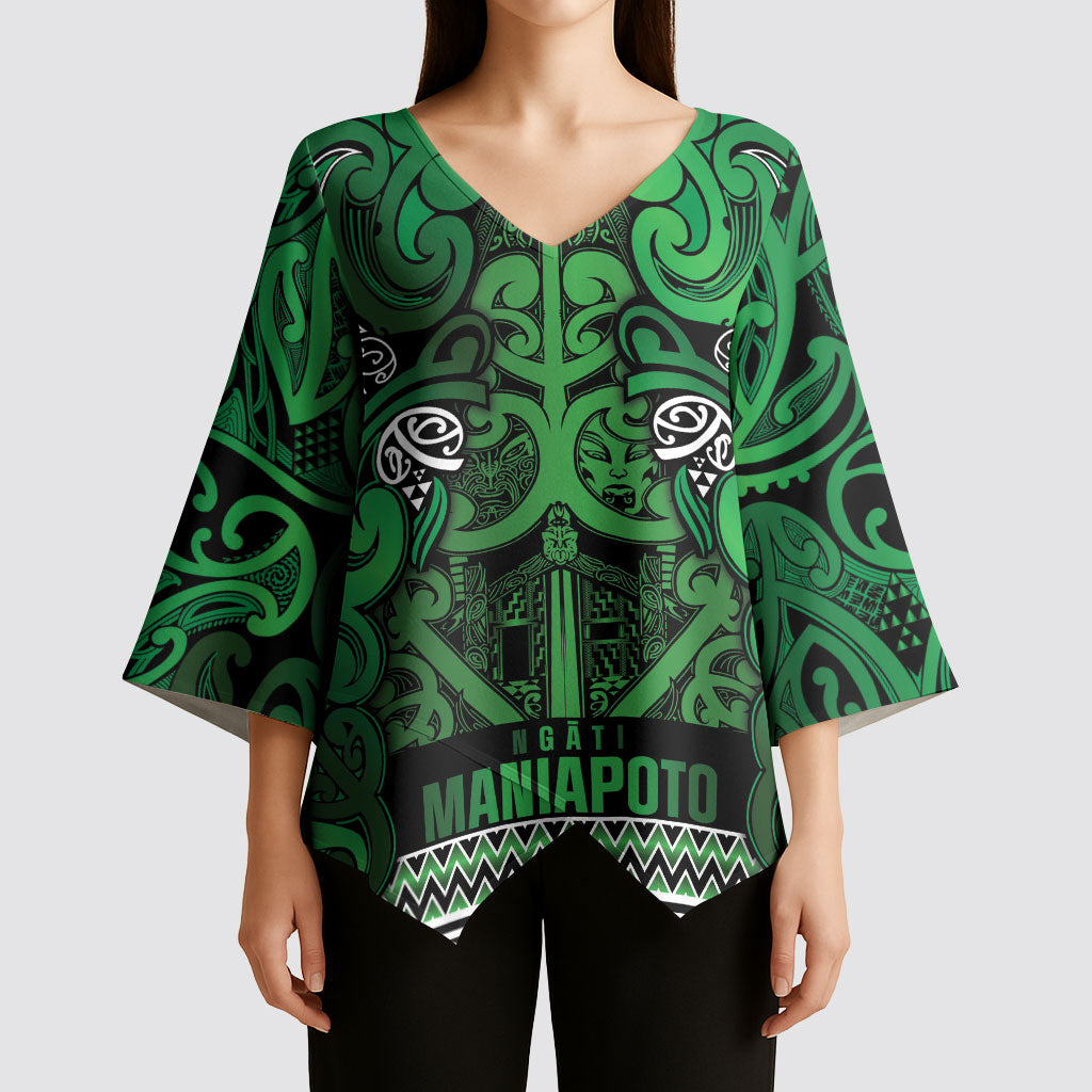 Aotearoa Iwi Ngati Maniapoto Kimono Sleeve Blouse Maori Wharenui House Tribal Pattern LT9 - Polynesian Pride