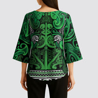 Aotearoa Iwi Ngati Maniapoto Kimono Sleeve Blouse Maori Wharenui House Tribal Pattern LT9 - Polynesian Pride