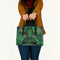 Aotearoa Iwi Ngati Maniapoto Leather Bag Maori Wharenui House Tribal Pattern LT9 - Polynesian Pride