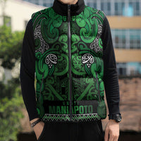 Aotearoa Iwi Ngati Maniapoto Sleeveless Puffer Jacket Maori Wharenui House Tribal Pattern LT9 - Polynesian Pride