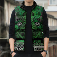 Aotearoa Iwi Ngati Maniapoto Sleeveless Puffer Jacket Maori Wharenui House Tribal Pattern LT9 - Polynesian Pride