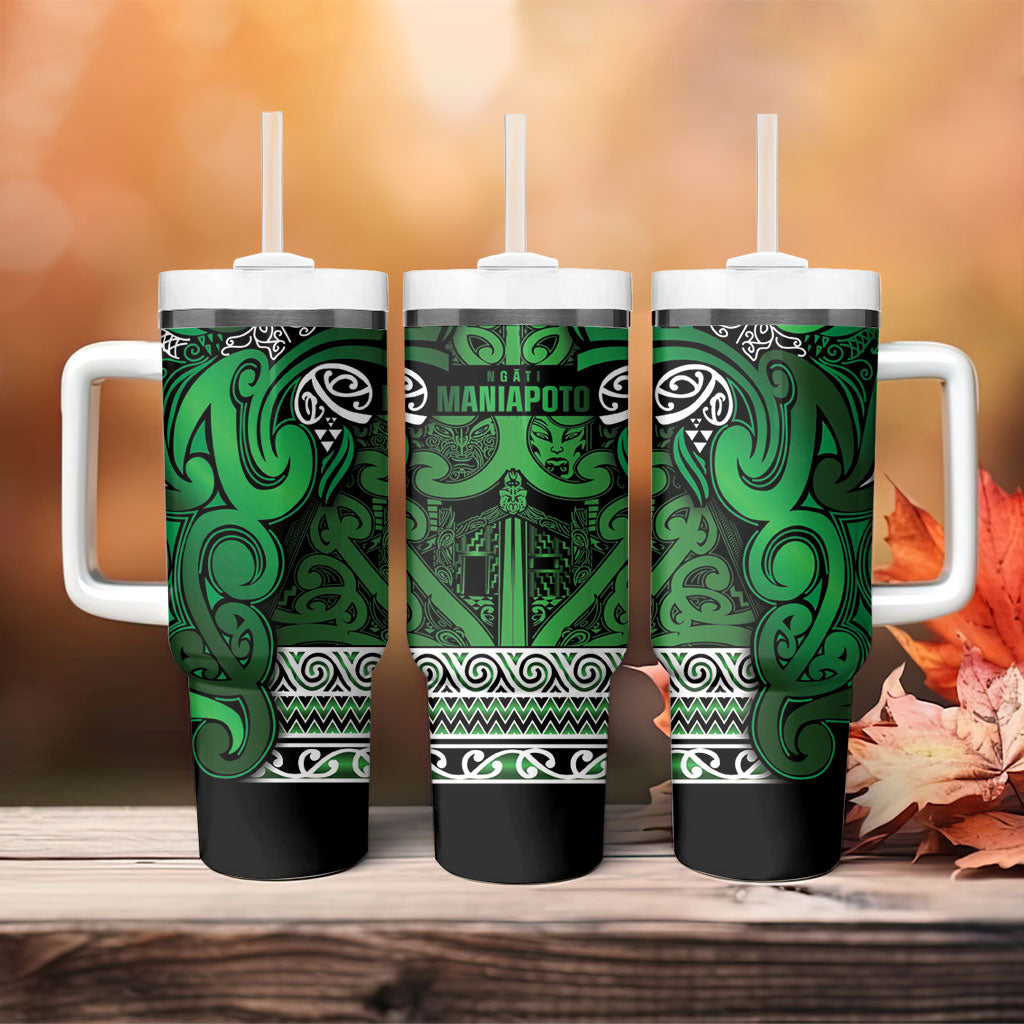 Aotearoa Iwi Ngati Maniapoto Tumbler With Handle Maori Wharenui House Tribal Pattern LT9 - Polynesian Pride