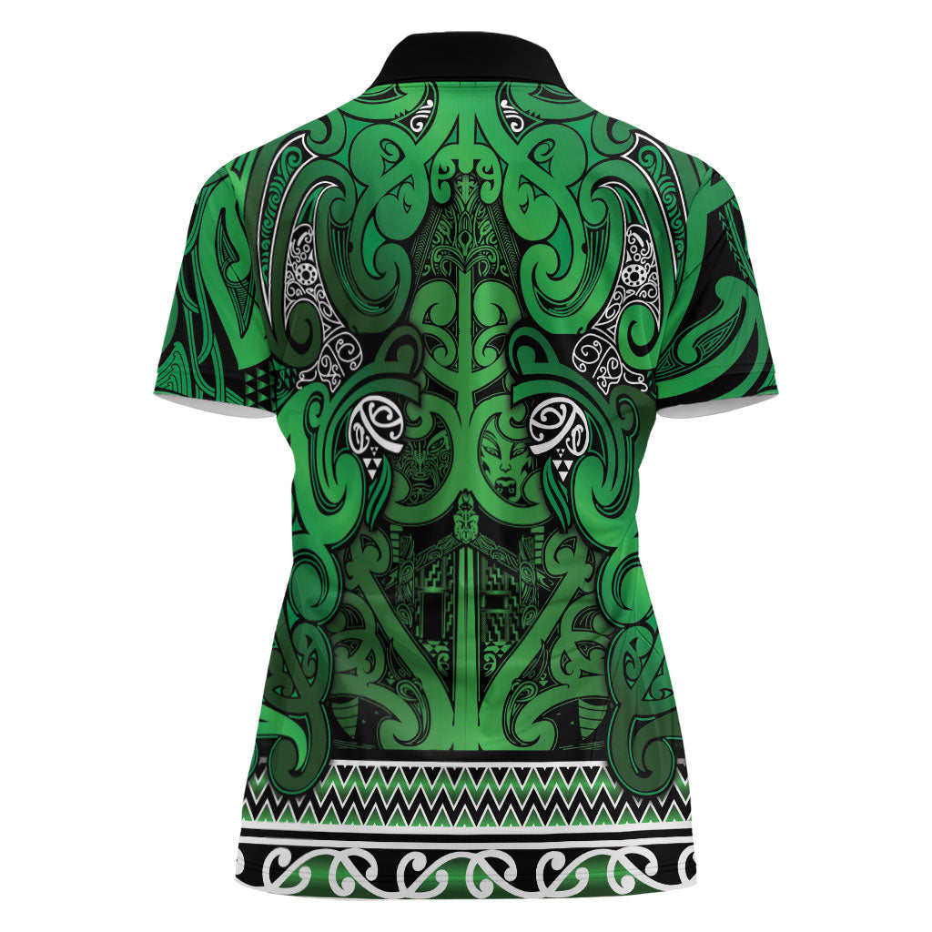 Aotearoa Iwi Ngati Maniapoto Women Polo Shirt Maori Wharenui House Tribal Pattern LT9 - Polynesian Pride