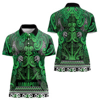 Aotearoa Iwi Ngati Maniapoto Women Polo Shirt Maori Wharenui House Tribal Pattern LT9 - Polynesian Pride