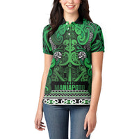 Aotearoa Iwi Ngati Maniapoto Women Polo Shirt Maori Wharenui House Tribal Pattern LT9 - Polynesian Pride