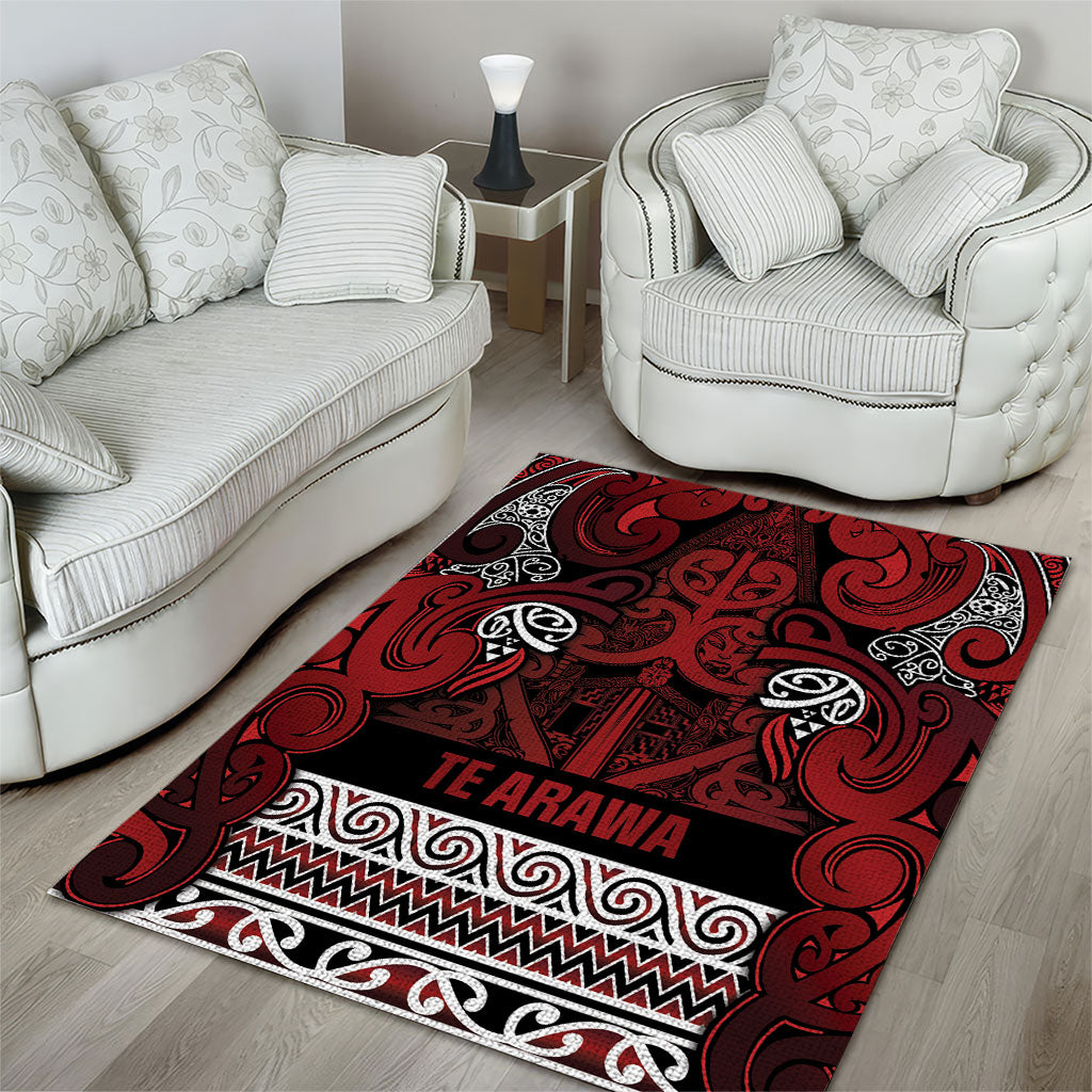 Aotearoa Iwi Te Arawa Area Rug Maori Wharenui House Tribal Pattern LT9 - Polynesian Pride