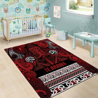 Aotearoa Iwi Te Arawa Area Rug Maori Wharenui House Tribal Pattern LT9 - Polynesian Pride