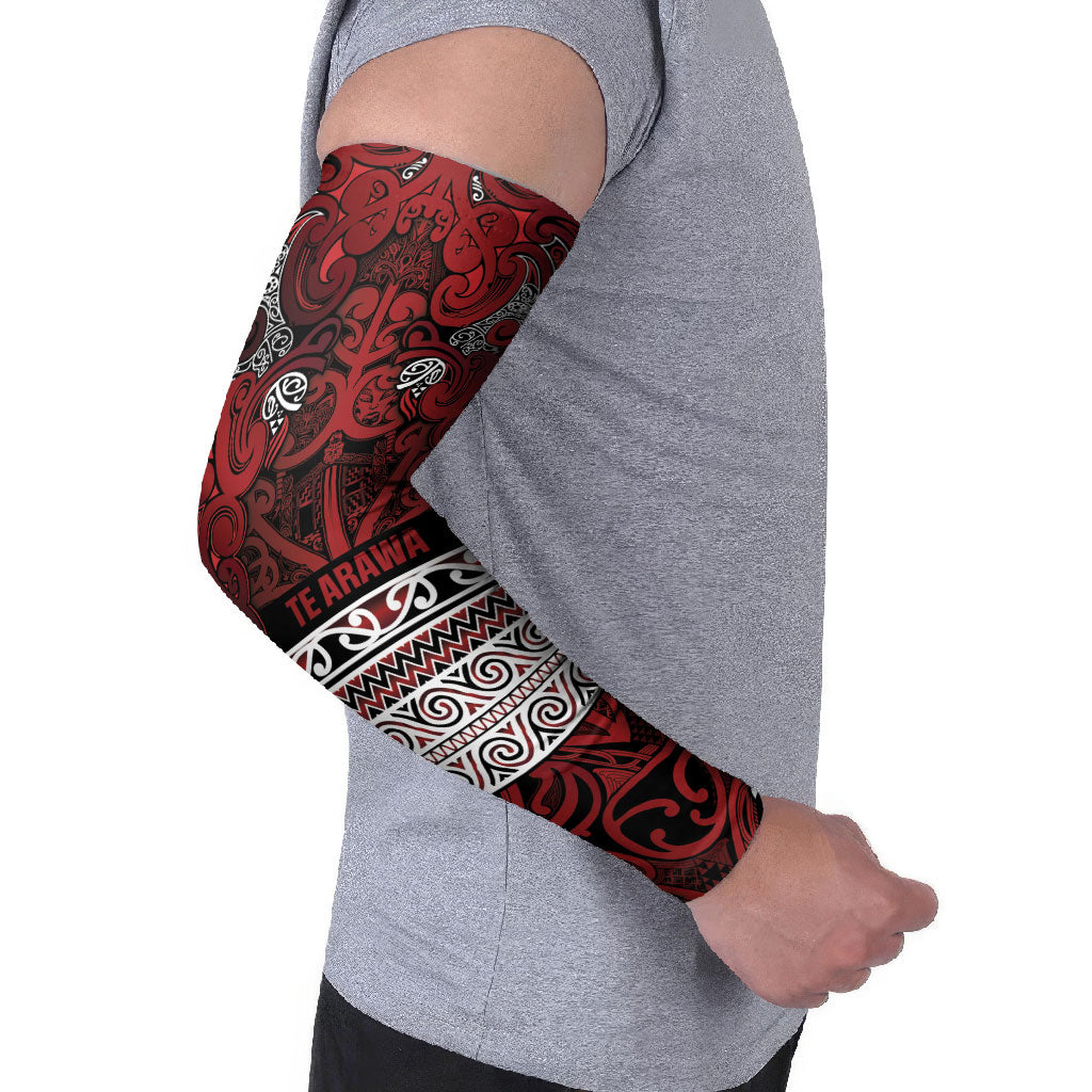 Aotearoa Iwi Te Arawa Arm Sleeves Maori Wharenui House Tribal Pattern LT9 - Polynesian Pride