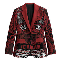 Aotearoa Iwi Te Arawa Blazer Maori Wharenui House Tribal Pattern LT9 Unisex Dark Red - Polynesian Pride