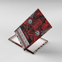 Aotearoa Iwi Te Arawa Canvas Wall Art Maori Wharenui House Tribal Pattern LT9 With Frame Dark Red - Polynesian Pride