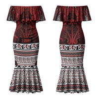 Aotearoa Iwi Te Arawa Couples Matching Mermaid Dress and Hawaiian Shirt Maori Wharenui House Tribal Pattern LT9 - Polynesian Pride