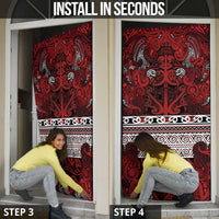 Aotearoa Iwi Te Arawa Door Cover Maori Wharenui House Tribal Pattern LT9 - Polynesian Pride