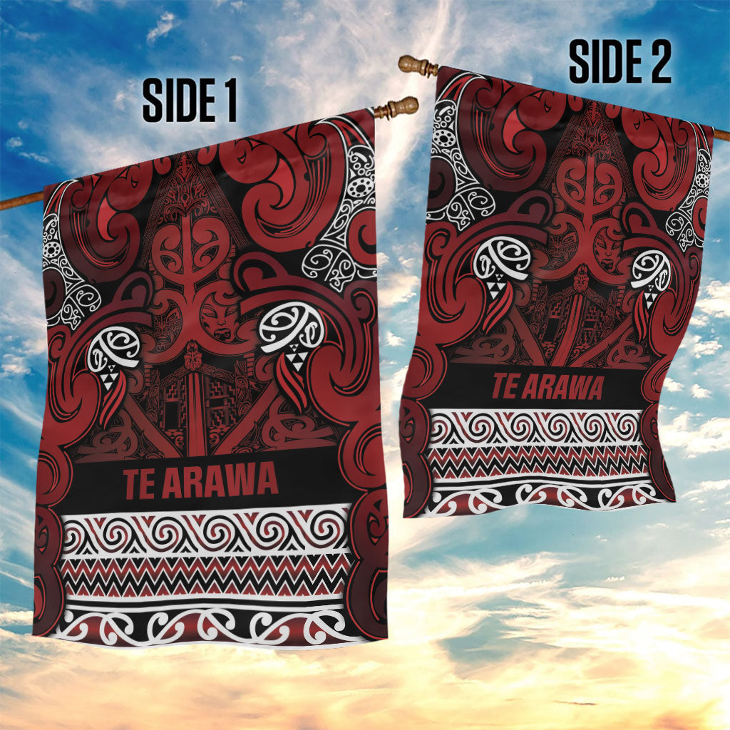 Aotearoa Iwi Te Arawa Garden Flag Maori Wharenui House Tribal Pattern LT9 - Polynesian Pride