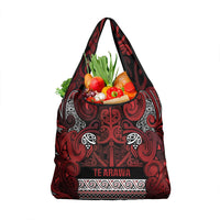 Aotearoa Iwi Te Arawa Grocery Bag Maori Wharenui House Tribal Pattern LT9 1-pack One Size Dark Red - Polynesian Pride