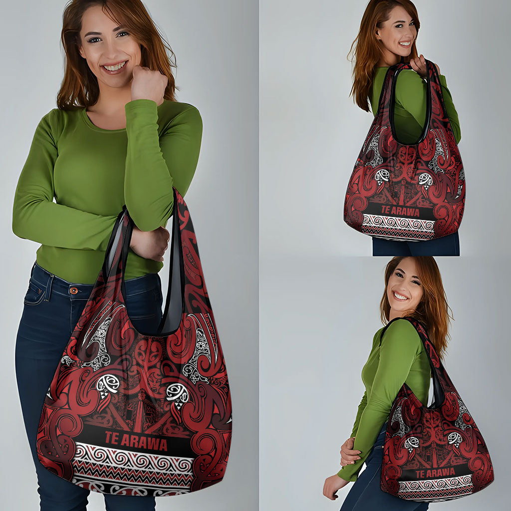 Aotearoa Iwi Te Arawa Grocery Bag Maori Wharenui House Tribal Pattern LT9 - Polynesian Pride