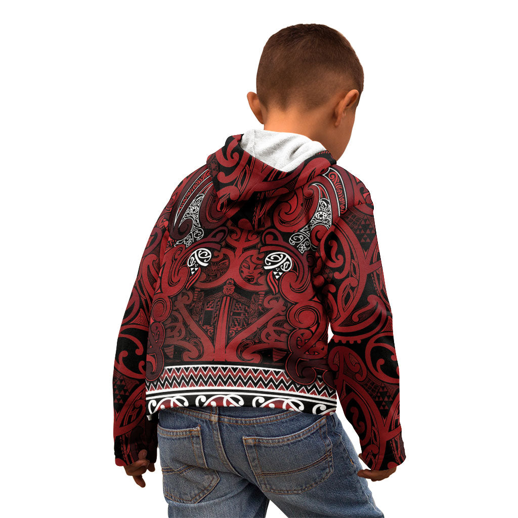 Aotearoa Iwi Te Arawa Kid Hoodie Maori Wharenui House Tribal Pattern LT9 - Polynesian Pride