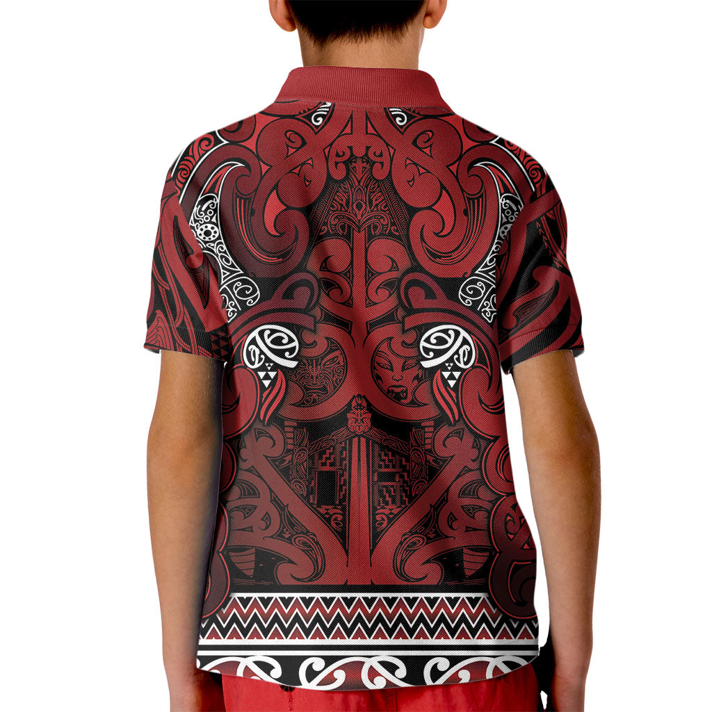 Aotearoa Iwi Te Arawa Kid Polo Shirt Maori Wharenui House Tribal Pattern LT9 - Polynesian Pride