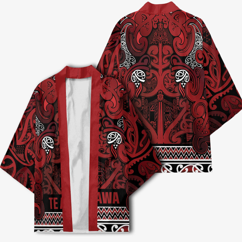 Aotearoa Iwi Te Arawa Kimono Maori Wharenui House Tribal Pattern LT9 - Polynesian Pride