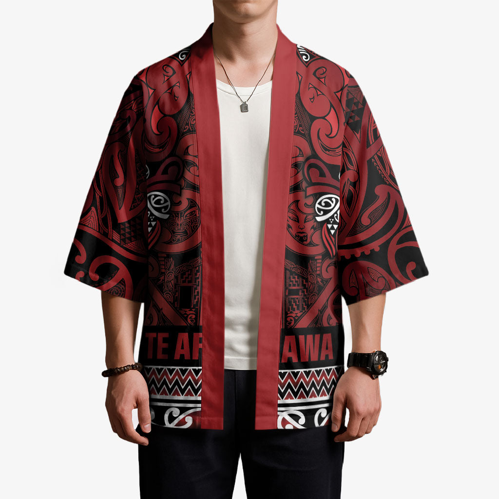 Aotearoa Iwi Te Arawa Kimono Maori Wharenui House Tribal Pattern LT9 - Polynesian Pride