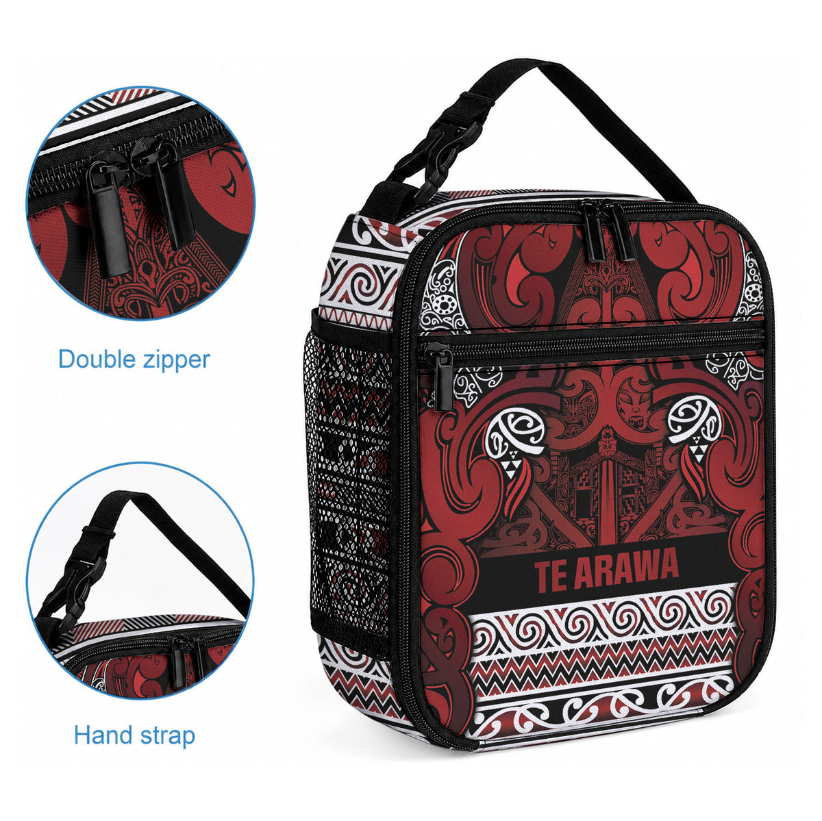 Aotearoa Iwi Te Arawa Lunch Bag Maori Wharenui House Tribal Pattern