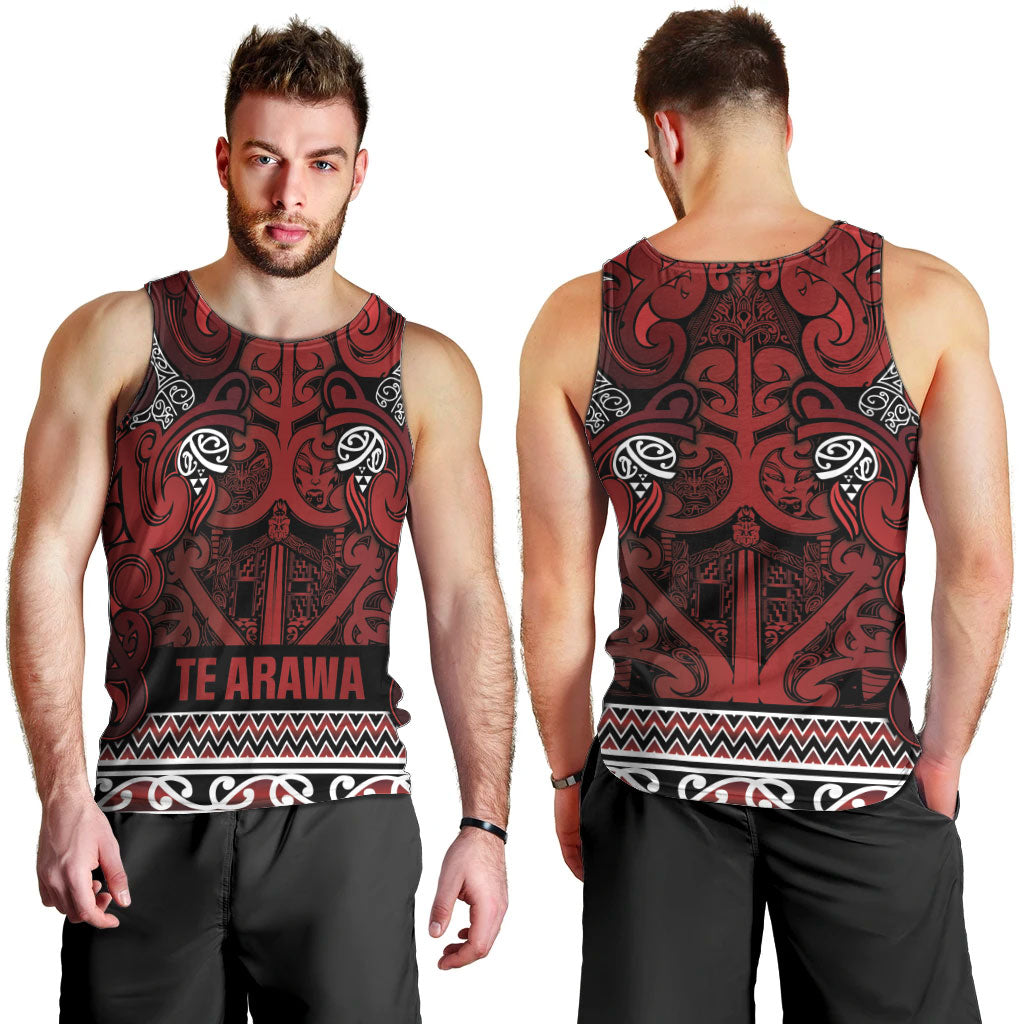 Aotearoa Iwi Te Arawa Men Tank Top Maori Wharenui House Tribal Pattern LT9 - Polynesian Pride