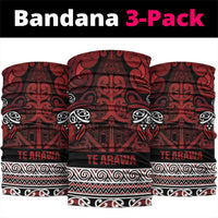 Aotearoa Iwi Te Arawa Neck Gaiter Maori Wharenui House Tribal Pattern LT9 package One Size: 25*50cm Dark Red - Polynesian Pride