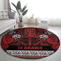 Aotearoa Iwi Te Arawa Round Carpet Maori Wharenui House Tribal Pattern LT9 - Polynesian Pride