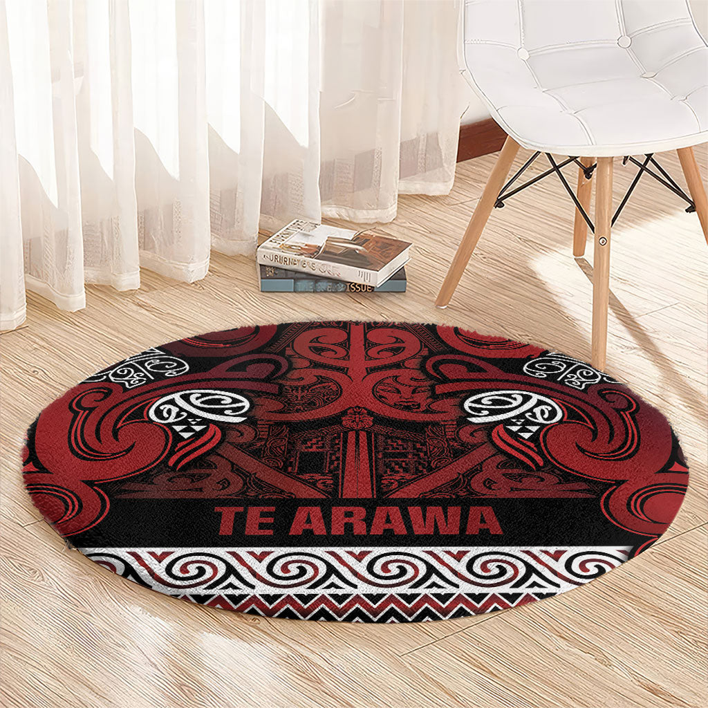 Aotearoa Iwi Te Arawa Round Carpet Maori Wharenui House Tribal Pattern LT9 - Polynesian Pride