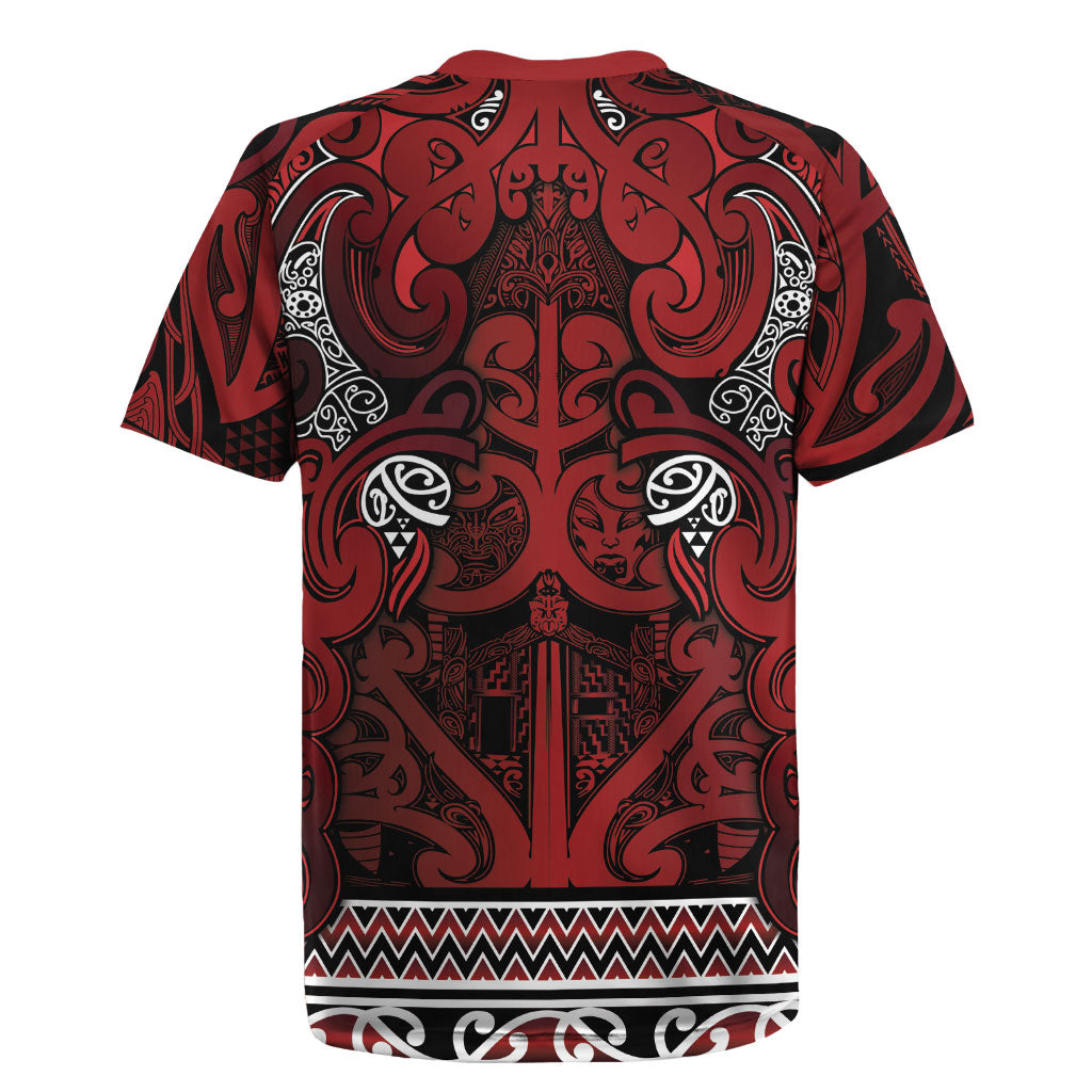 Aotearoa Iwi Te Arawa Rugby Jersey Maori Wharenui House Tribal Pattern LT9 - Polynesian Pride