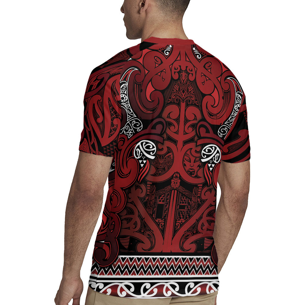 Aotearoa Iwi Te Arawa Rugby Jersey Maori Wharenui House Tribal Pattern LT9 - Polynesian Pride