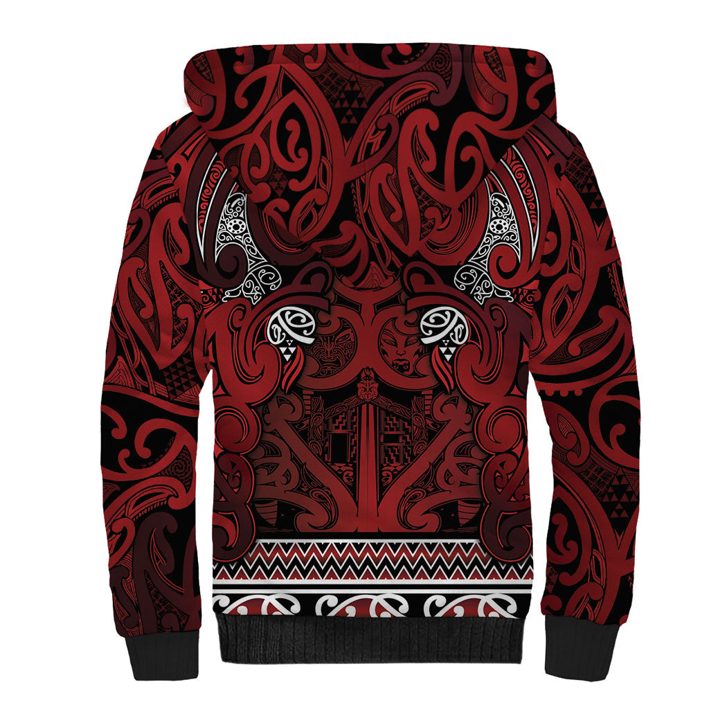 Aotearoa Iwi Te Arawa Sherpa Hoodie Maori Wharenui House Tribal Pattern LT9 - Polynesian Pride