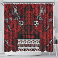 Aotearoa Iwi Te Arawa Shower Curtain Maori Wharenui House Tribal Pattern LT9 - Polynesian Pride