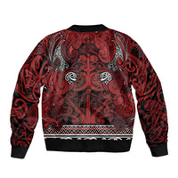 Aotearoa Iwi Te Arawa Sleeve Zip Bomber Jacket Maori Wharenui House Tribal Pattern LT9 - Polynesian Pride