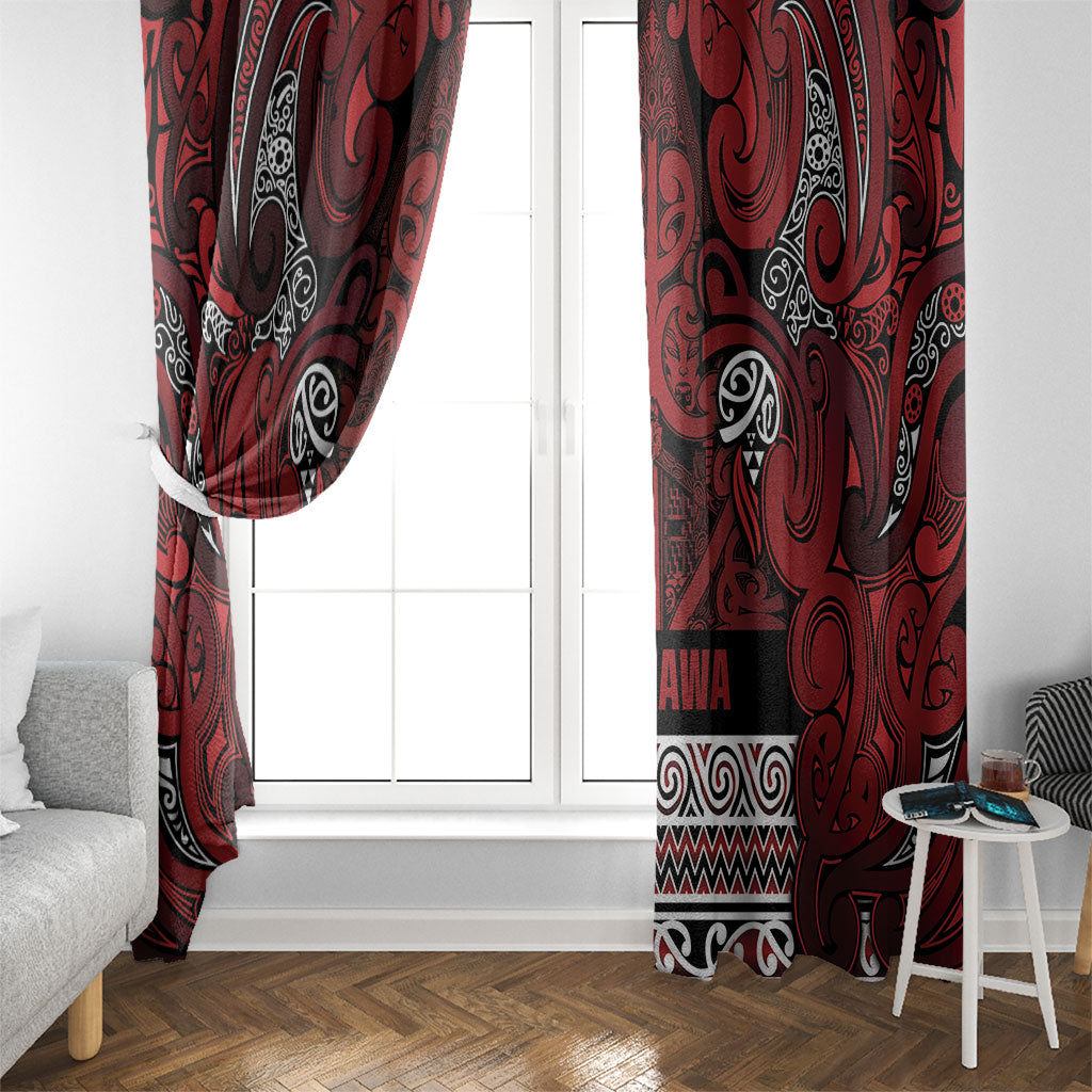 Aotearoa Iwi Te Arawa Window Curtain Maori Wharenui House Tribal Pattern LT9 - Polynesian Pride