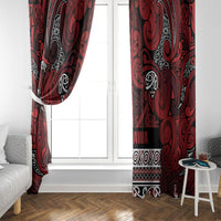 Aotearoa Iwi Te Arawa Window Curtain Maori Wharenui House Tribal Pattern LT9 - Polynesian Pride