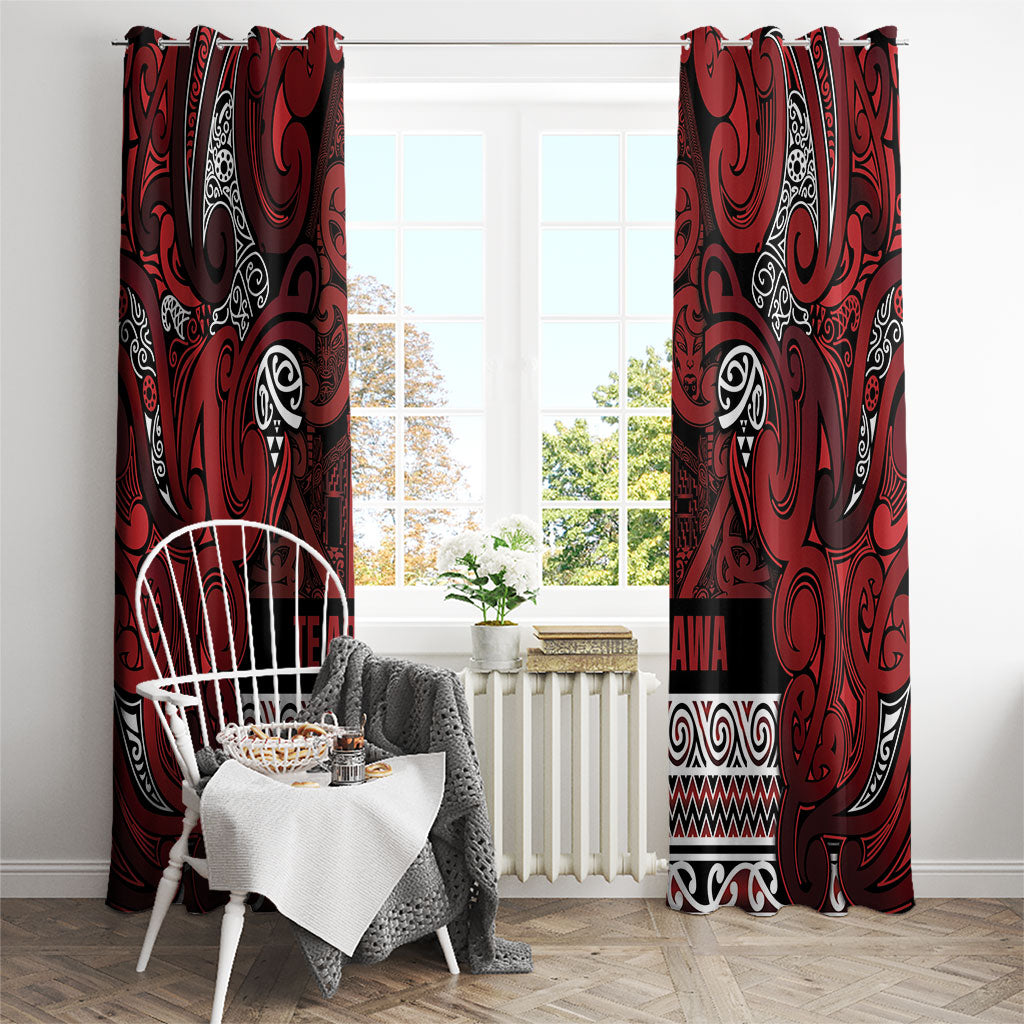 Aotearoa Iwi Te Arawa Window Curtain Maori Wharenui House Tribal Pattern LT9 - Polynesian Pride