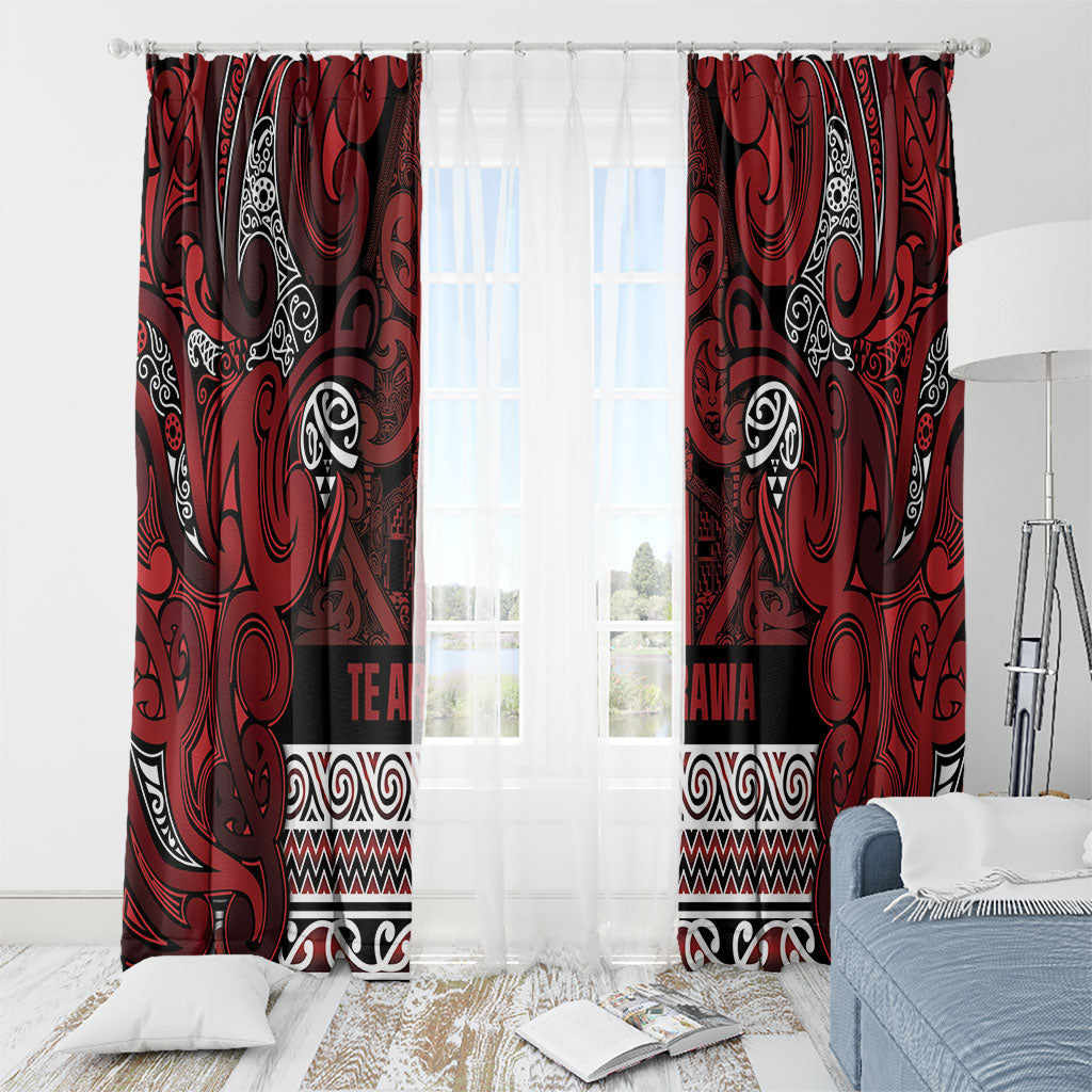 Aotearoa Iwi Te Arawa Window Curtain Maori Wharenui House Tribal Pattern LT9 - Polynesian Pride