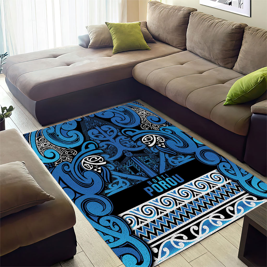 Aotearoa Iwi Ngati Porou Area Rug Maori Wharenui House Tribal Pattern LT9 - Polynesian Pride