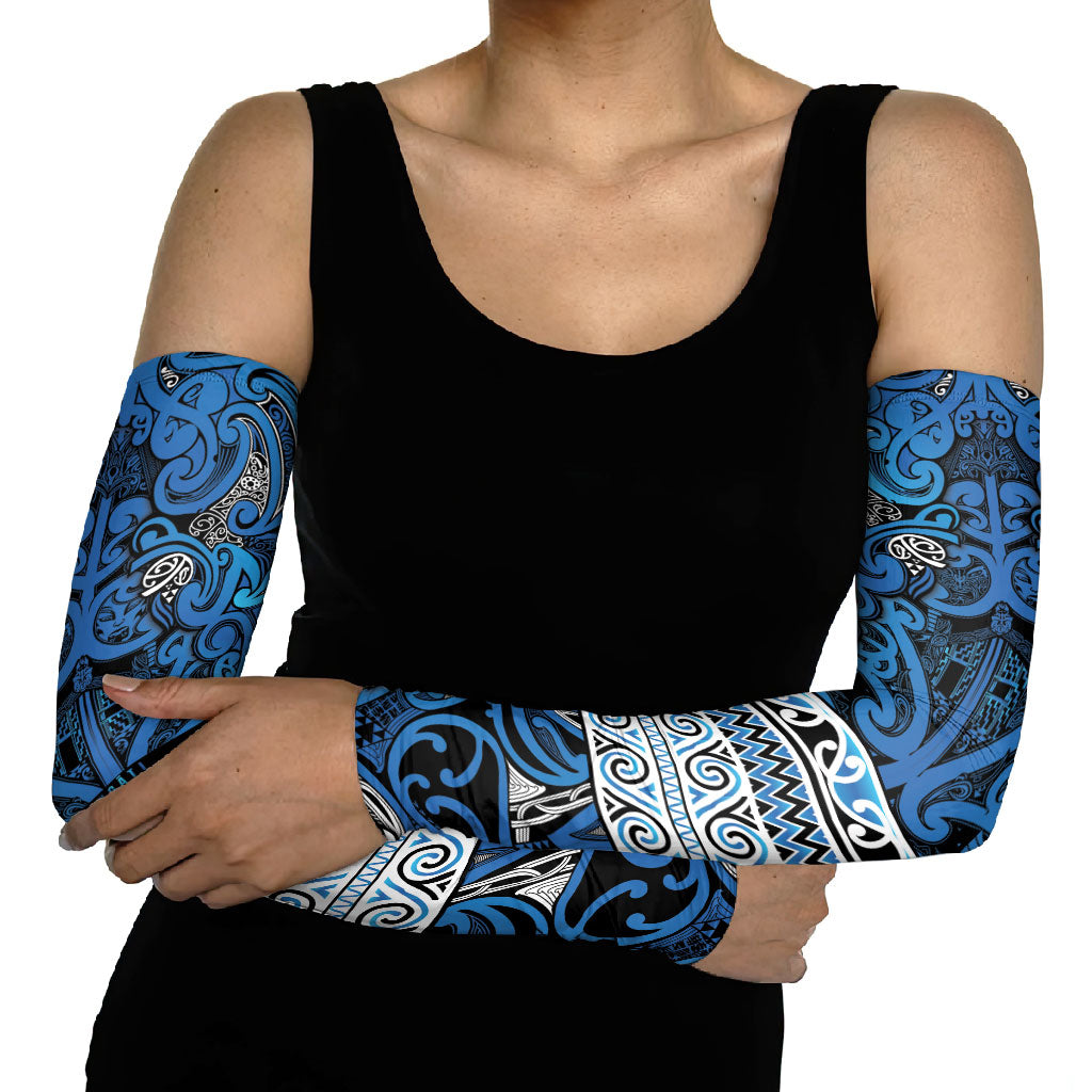 Aotearoa Iwi Ngati Porou Arm Sleeves Maori Wharenui House Tribal Pattern LT9 - Polynesian Pride