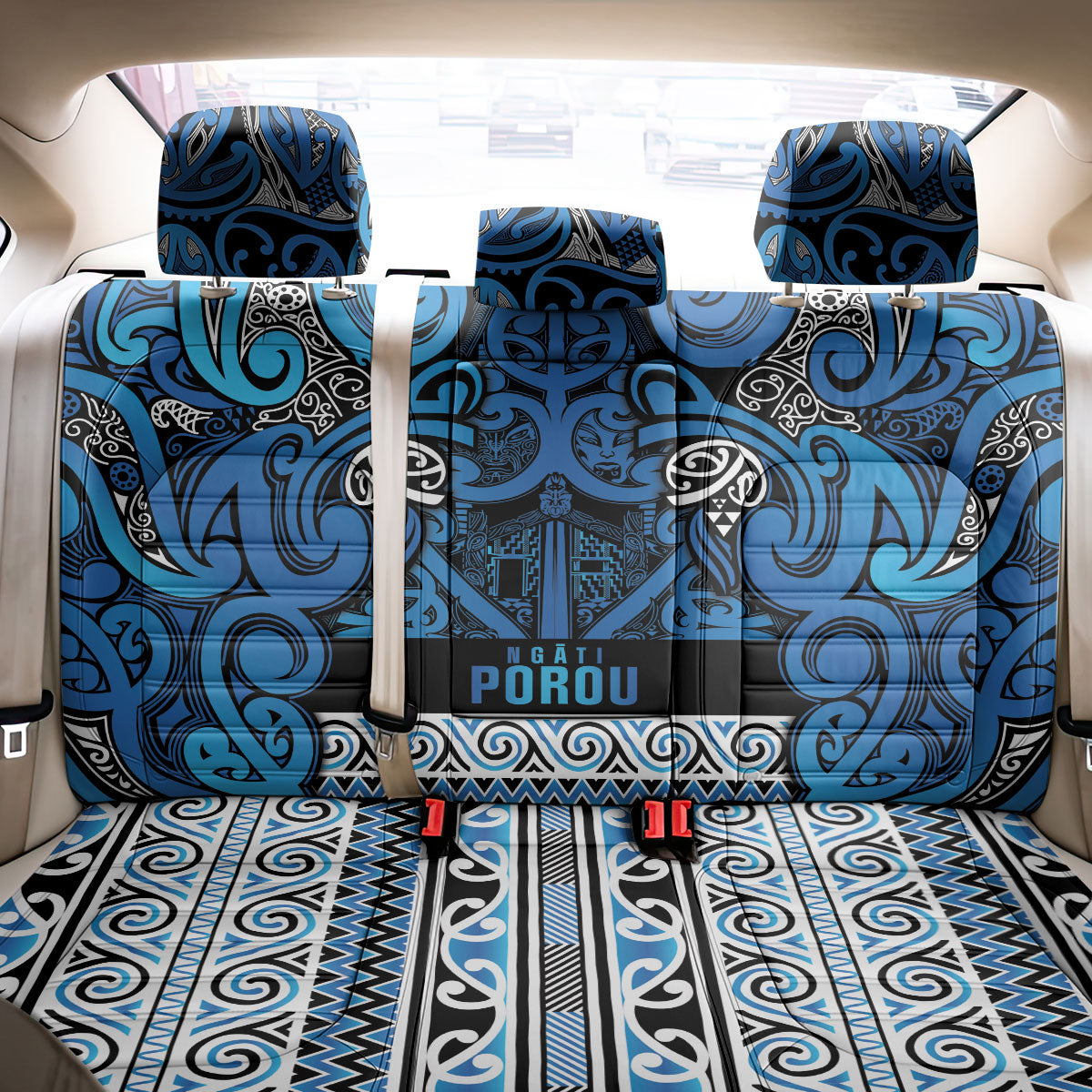 Aotearoa Iwi Ngati Porou Back Car Seat Cover Maori Wharenui House Tribal Pattern LT9 - Polynesian Pride